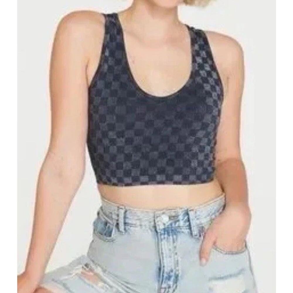 Aeropostale Seamless Seriously Soft Crop Top Tank Women S Gray Silver Sparkle